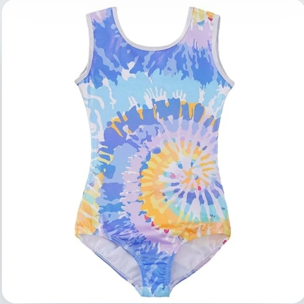 NWT Zkql blue spiral girls leotard size 10